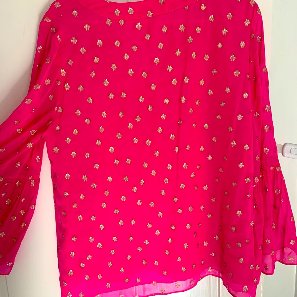 Lily Pulitzer Silk Hot Pink Shirt